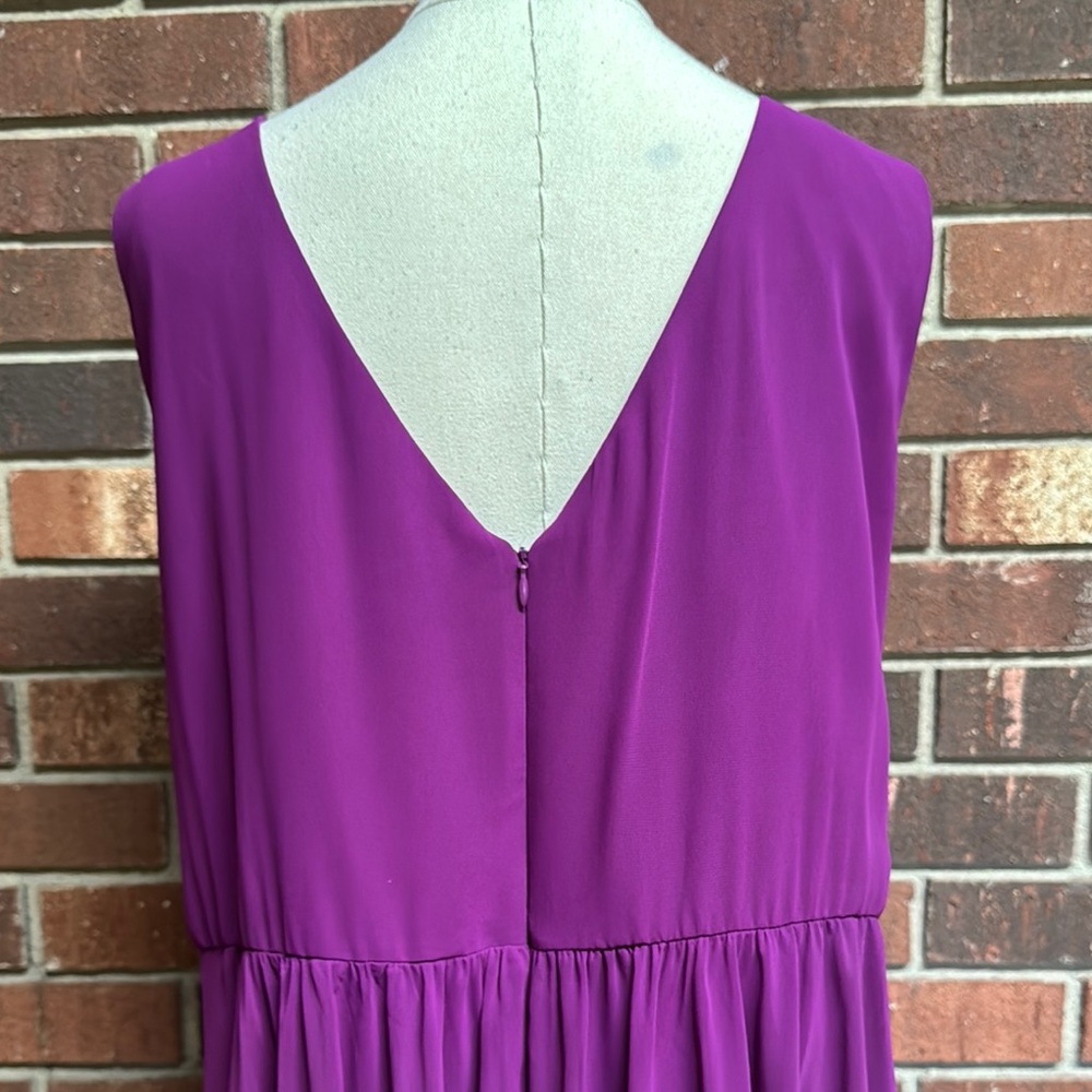 Suzi Chin for Maggy Boutique Purple Drape Front Dress Size. 18W - Picture 4 of 10